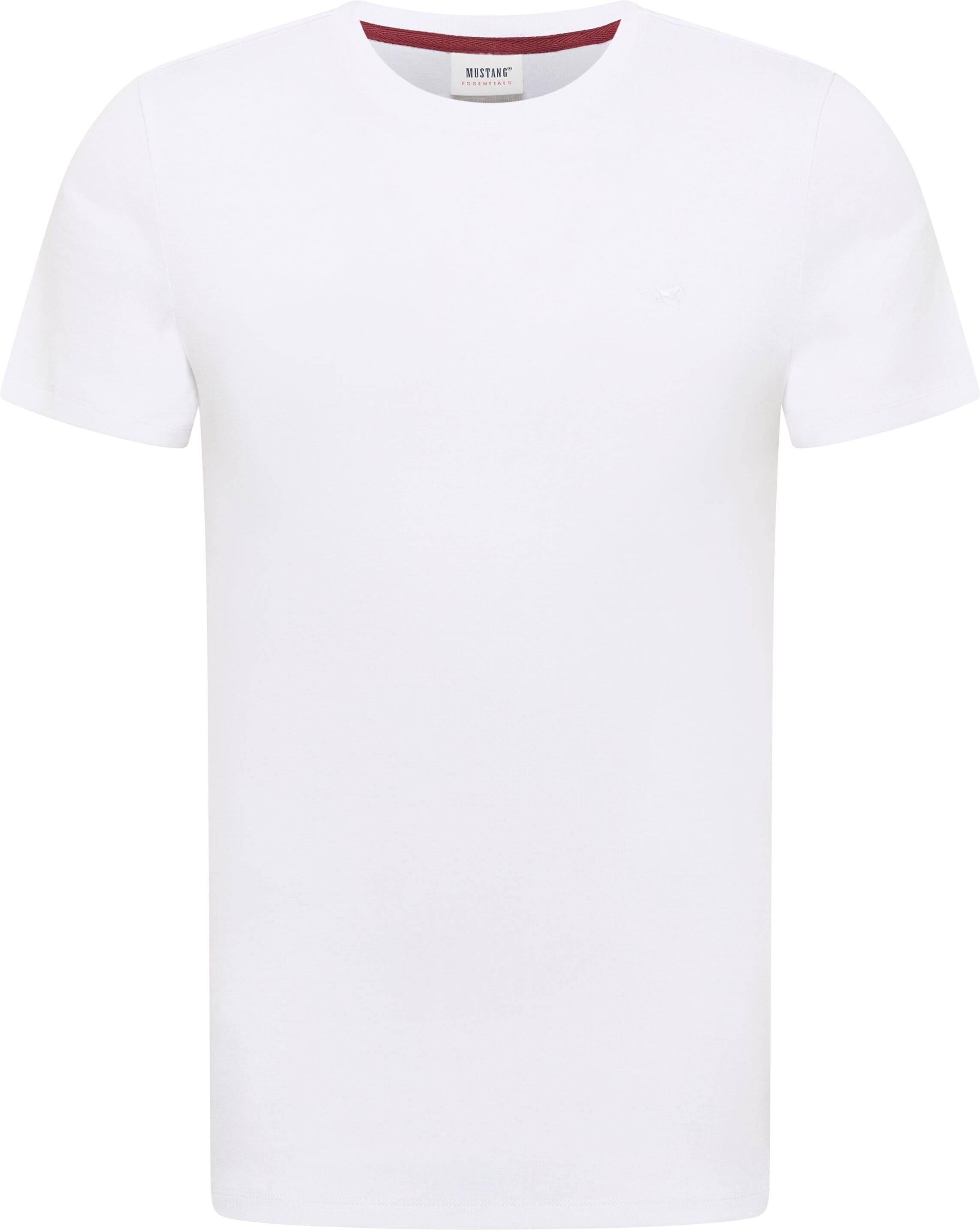 T-Shirt MUSTANG "MU-Allen", Herren, Gr. XL, weiss (hellweiß), Jersey, Obermaterial: 100% Baumwolle, unifarben, slim fit normal, Rundhals, Shirts T-Shirt, Slim fit hellweiß XL