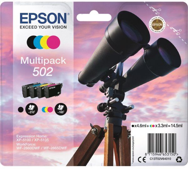 Epson T502 Blækpatroner, Blister Sampak