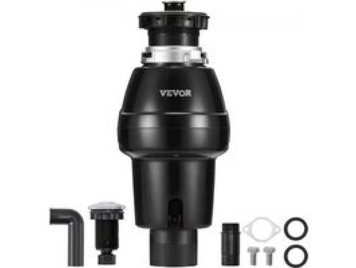 VEVOR Broyeur à Déchets d'Évier de Cuisine, 3/4 CV, Système Broyage Déchets Alimentaires, Montage EZ, 3930 tr/min, avec Cordon d'Alimentation, Protection contre Éclaboussures pour Maison, Cuisine