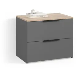 KOMMODE Piave Anthrazit 60 x 50 cm mit 2 Schubladen