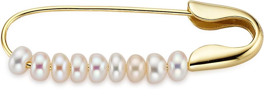Anstecknadel "Schmuck Geschenk Brosche Sicherheitsnadel mit Muschelkernperlen", gold (gelbgoldfarben, weiß), ANISTON JEWELRY & WATCHES, Broschen, Damen, Perlen, Silber 925 (Sterlingsilber), Anstecknadel