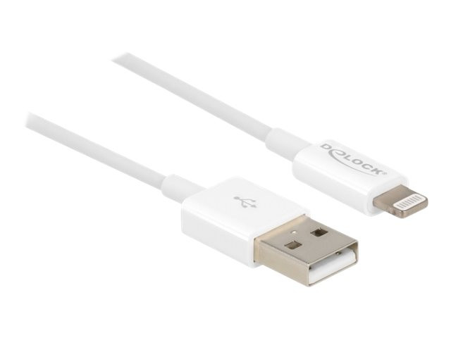 Delock 83000 USB data- en laadkabel voor iPhone, iPad en iPod, 1m, wit