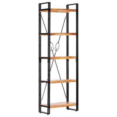 vidaXL Bücherregal 5 Fächer 60x30x180 cm Akazie Massivholz