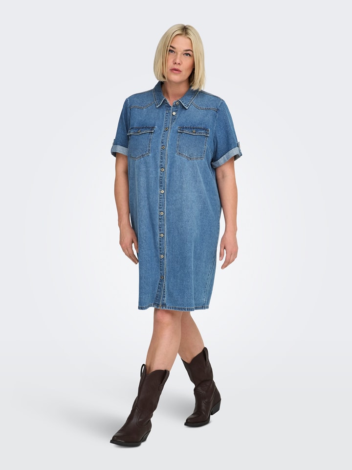 ONLY Carmakoma Jeanskleid in Blau - 48