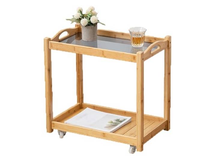 Beweglicher Teetisch, multifunktionaler Beistelltischwagen aus Holz Geeignet for die Aufbewahrung von Gegenständen im Wohnzimmer, Schlafzimmer und Arbeitszimmer couchtisch
