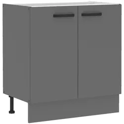 Küche NESSA Unterschrank 80 cm Anthrazit Küchenzeile Küchenblock Einbauküche