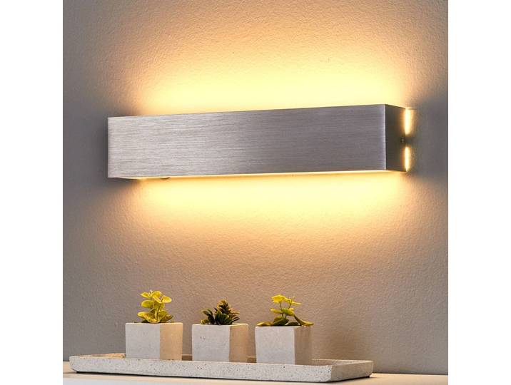 Wandlampe Ranik Lindby, alu / grau / zink, für Flurbereich, Aluminium, Modern, LED Wandleuchte, Wandlampe Innen
