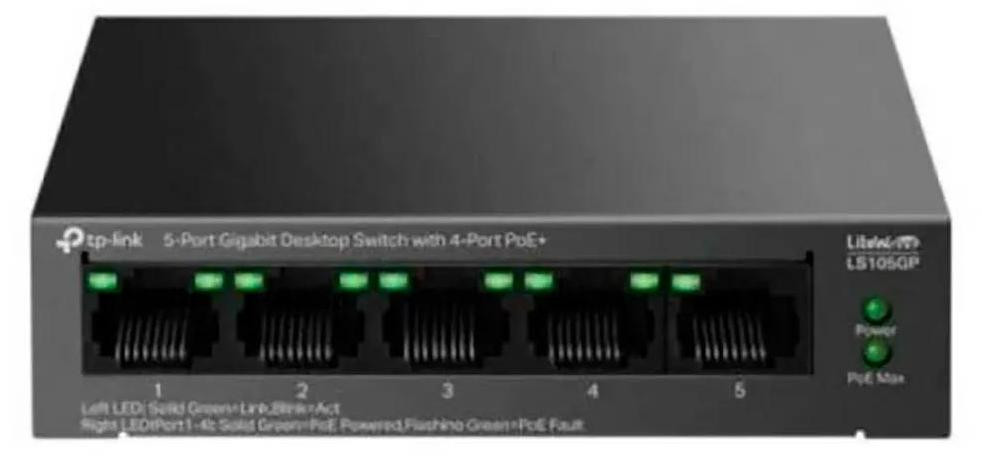 TP-Link LiteWave LS105GP Gigabit Ethernet Switch met Power over Ethernet (PoE) ondersteuning