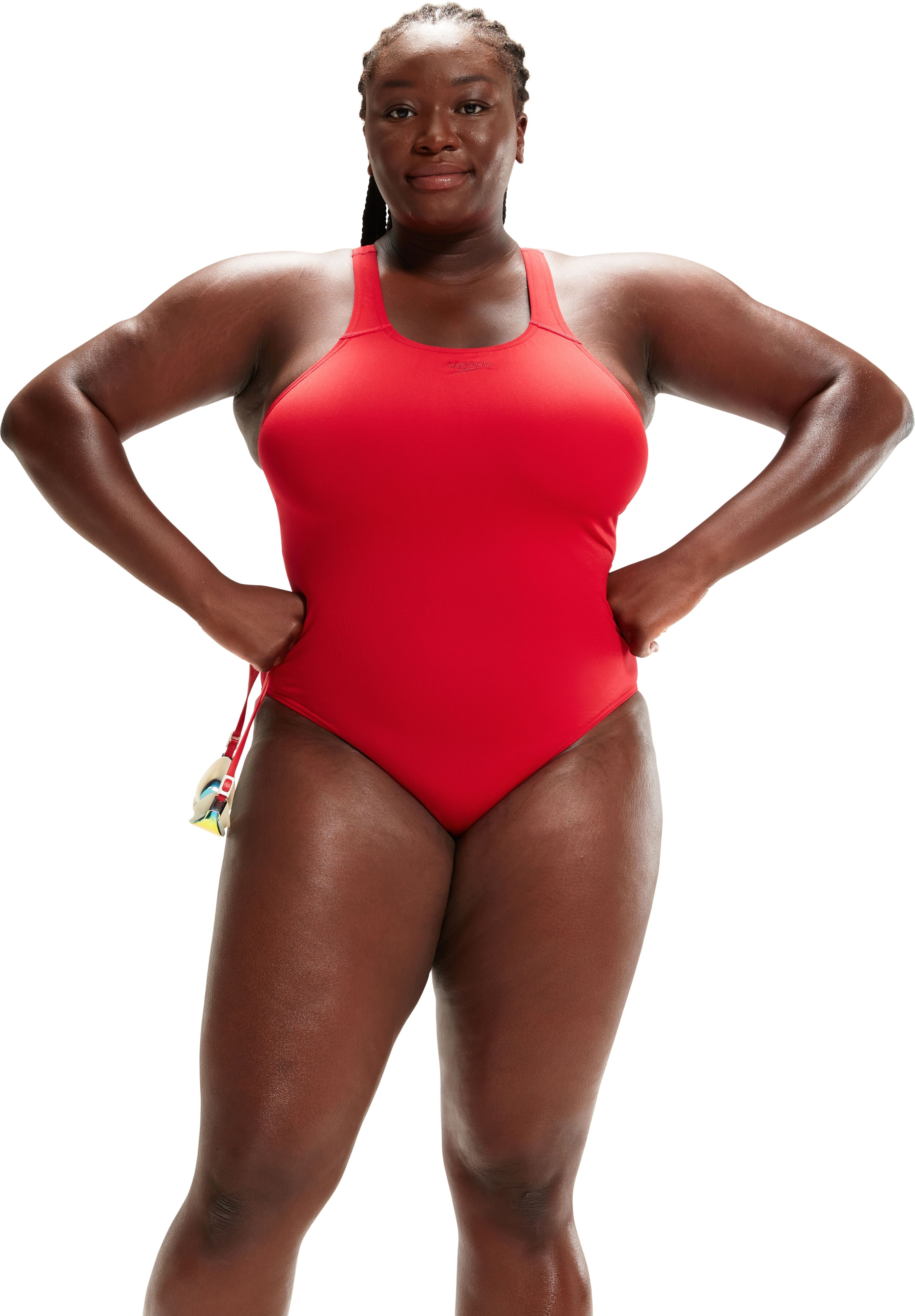 Badeanzug SPEEDO "Eco Speedo", Damen, Gr. 40, N-Gr, rot, Microfaser, Polyester, unifarben, Badeanzüge Badeanzug, schnell trocknend, aus Endurance+ Material, chlorbeständig rot 40, N-Gr