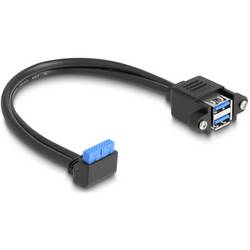 Delock USB-Kabel USB 2.0 USB-A Buchse, USB-A Buchse, USB-Pfostenbuchse 0.50 m Schwarz Rund 83007