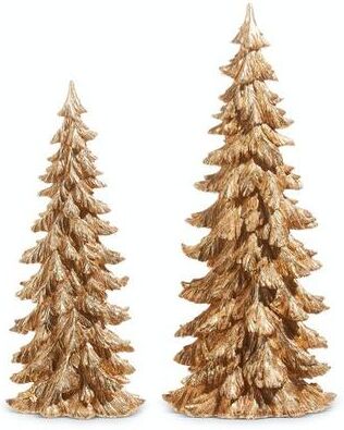 Raz Imports, Inc Woodland Christmas Trees Gold Set of Two, Set of Two, Gold