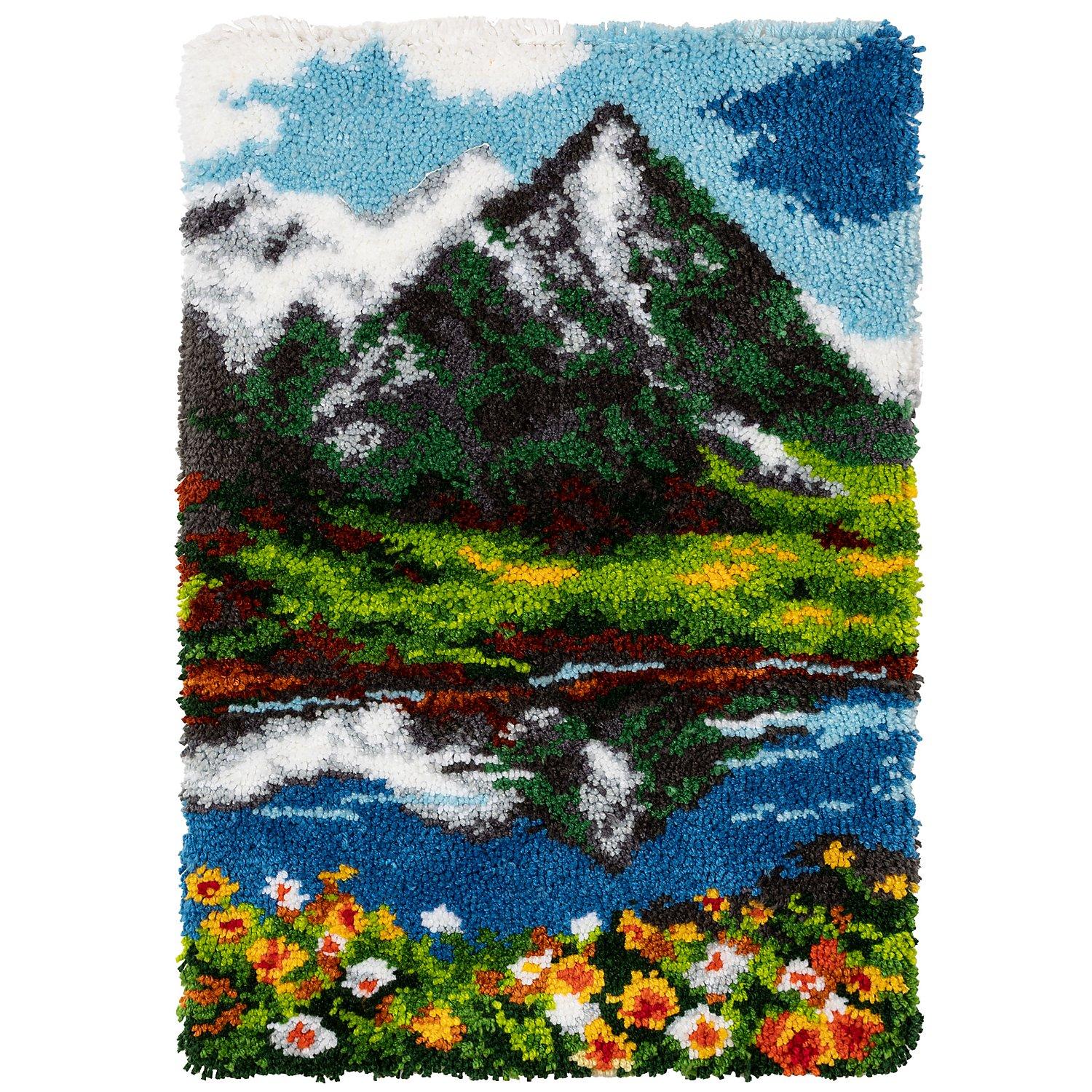 Knüpfteppich "Berglandschaft", 50 x 74,5 cm