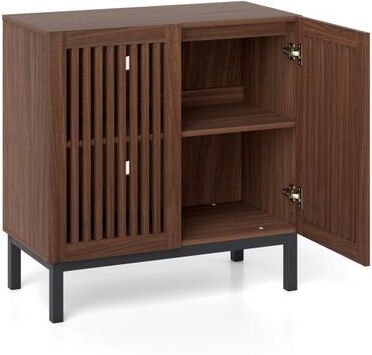"Costway Buffet Cabinet with Storage 32"" Wooden Sideboard Coffee Bar Station-Walnut"