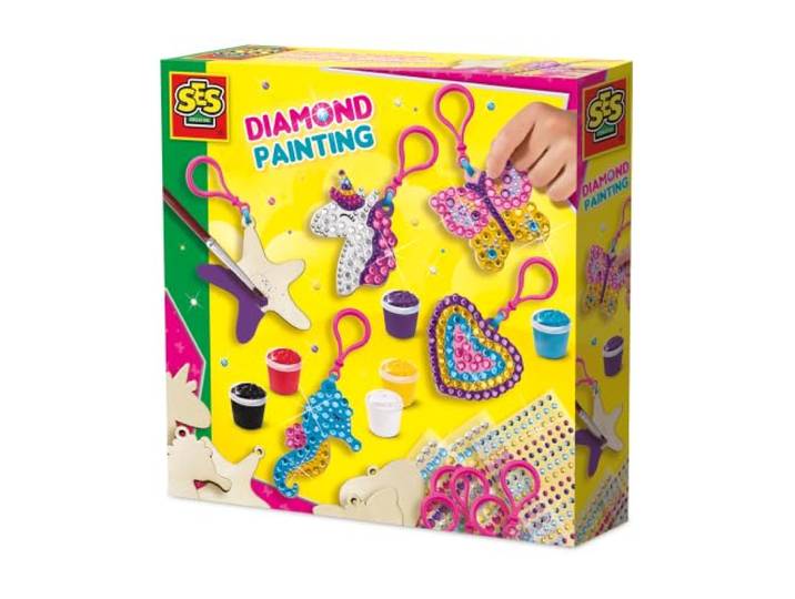 SES Creative,Diamond painting - Houten sleutelhangers,Multi kleuren