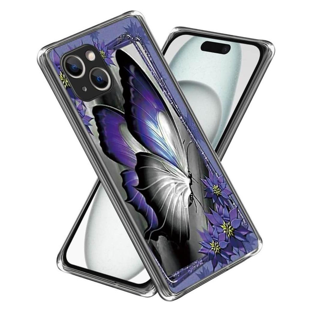 Cover-Discount iPhone 15 - Cover Handyhülle IMD Schmetterling violett (Apple iPhone 15) (660177480H)