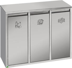Wertstoffsammelstation - 21 l - 470 x 580 x 270 mm (HxBxT) - Edelstahl