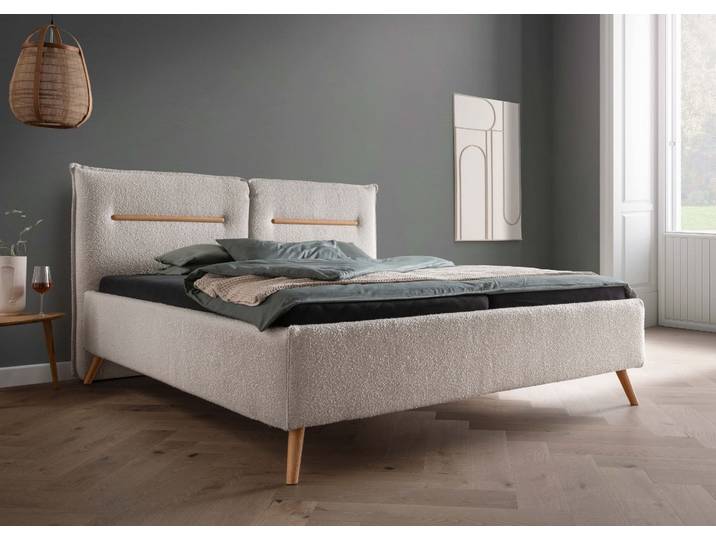Polsterbett Saint-Étienne mit Holzgestell und aus hochwertigem Stoff – 3%-Vorkasse-Rabatt