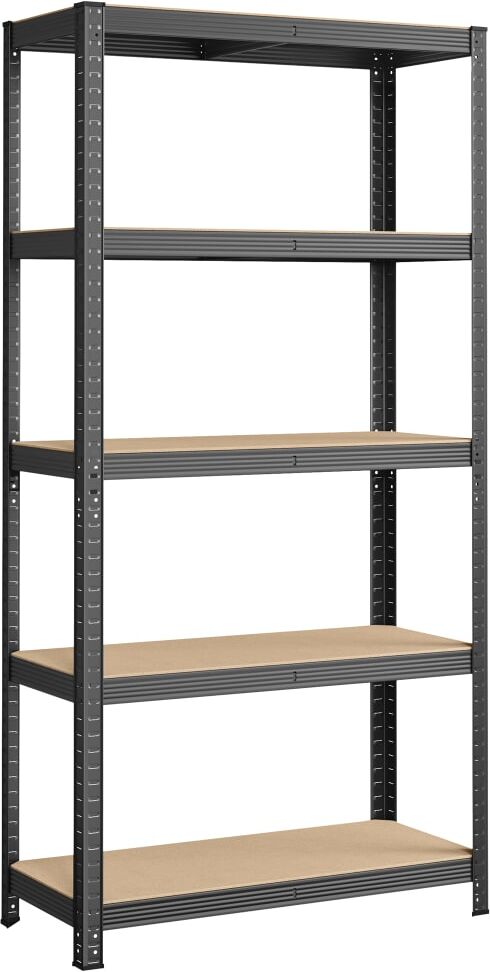 SONGMICS Étagère de rangement 5 niveaux de cuisine réglables gris Gris 90x180x40cm