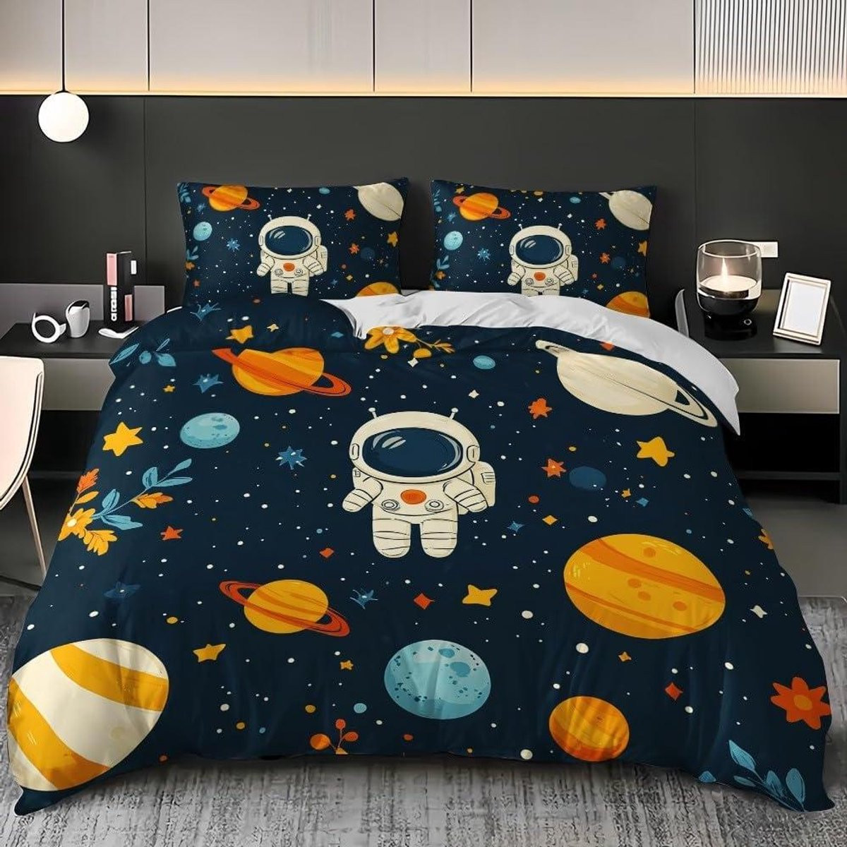 Donkerblauw Dekbedovertrekset Kingsize van Geborsteld Microvezel - 230 x 220 cm
