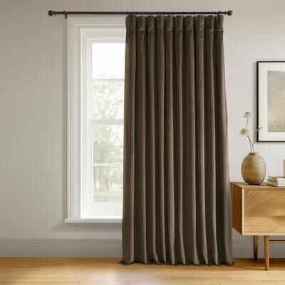 Exclusive Fabrics Signature Extra Wide Java Velvet Blackout Curtain (1 Panel) - Luxurious Blackout Drapery for Elegant Décor