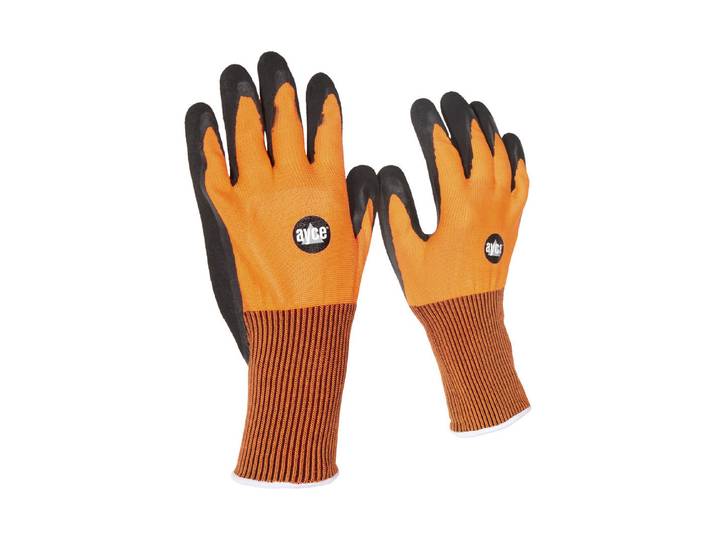Ayce Handschuhe Schaumlatex Gefüttert Schwarz Orange
