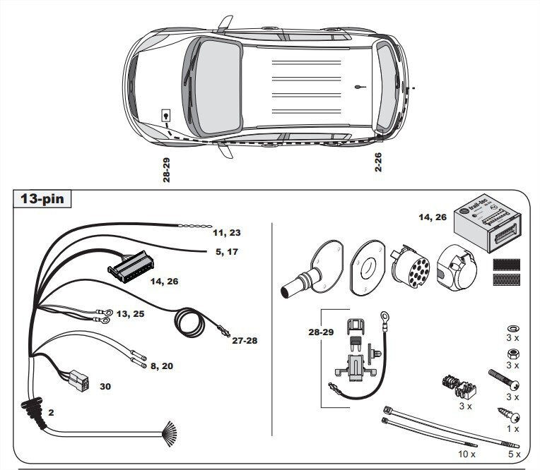 FAISCEAU SPECIFIQUE 13 BROCHES POUR KIA STONIC (01/26-)