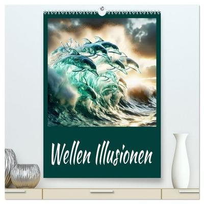 Wellen Illusionen (hochwertiger Premium Wandkalender 2026 DIN A2 hoch), Kunstdruck in Hochglanz