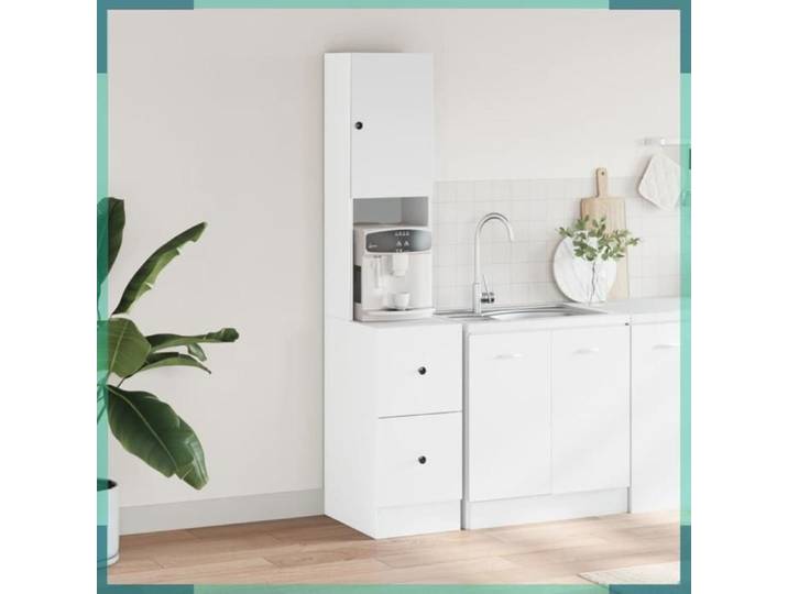 Armoire de cuisine - 840758 - blanc - 35 x 50 x 180 cm - bois d'ingénierie