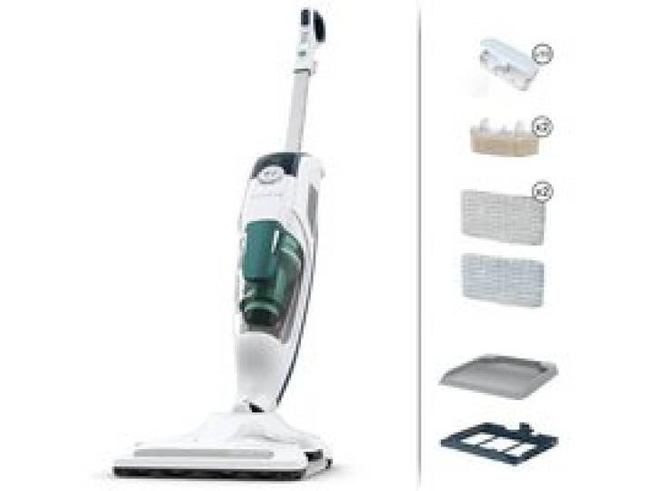 ROWENTA Clean&Steam Revolution Nettoyeur vapeur - Aspire nettoie en même temps - Elimine 99 9% des bactéries RY7757WH