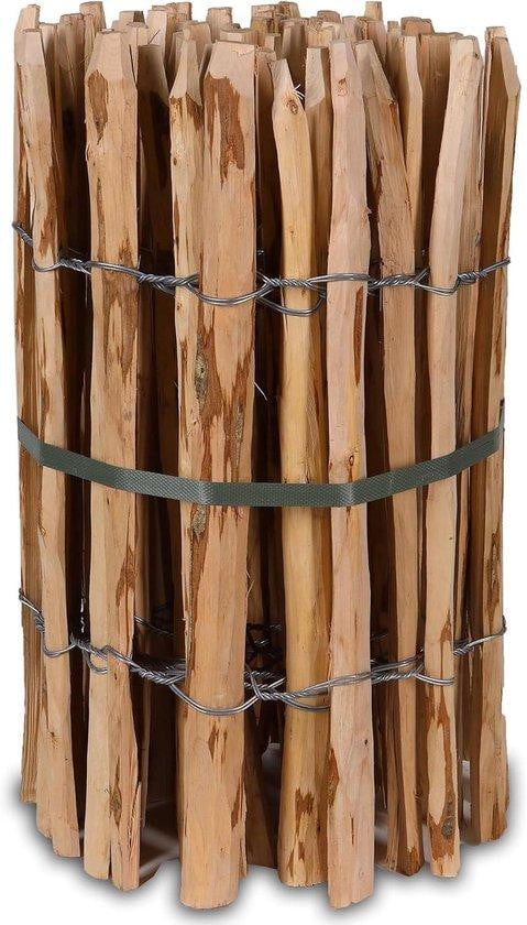 H4L Houten Tuinhek Decoratief Weerbestendig Hazelnoot Natuurlijk 5 meter