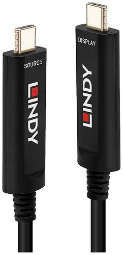 LINDY Anschlusskabel USB-C Stecker, USB-C Stecker 5.00m Schwarz 38501 USB-C-Displaykabel