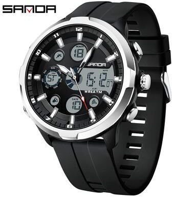 Youfap Market Tactical Digital Military Watch For Men Waterproof LED Sports Wristwatch silver