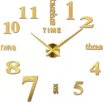 Inspire Picks Modern 3D DIY Wall Clock Large Acrylic Mirror Sticker Quartz Decors 018g