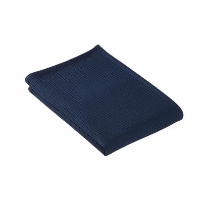 Saunatuch VOSSEN "Rom", blau (dunkelblau), B:80cm L:220cm, Waffelpiqué, Obermaterial: 100% Baumwolle, Handtücher, mit Waffel Design