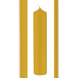 Kopschitz Kerzen 6 Altar Kerzen Senf Mustard 10% BW Anteil (Bienenwachs Kerzen) 40 x 5 cm im XXL Format