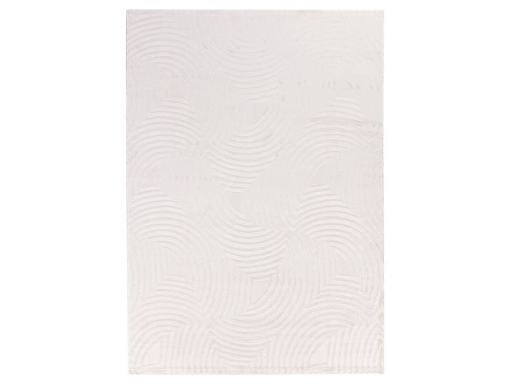 Tapis meduse laineux à motif en relief crème 120x170cm