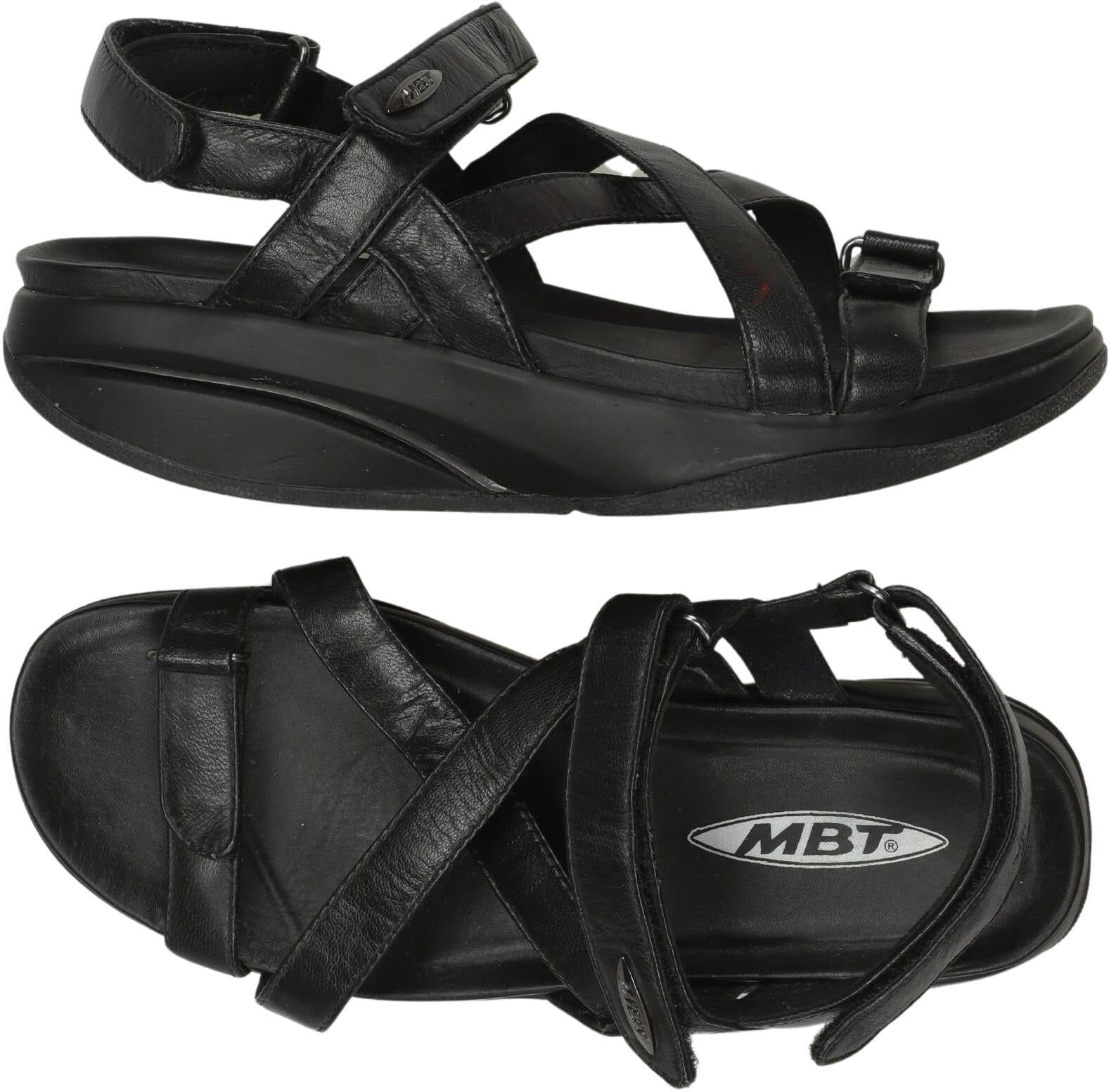 MBT Damen Sandalen, Schwarz, Gr. EU 37, Leder - Second Hand