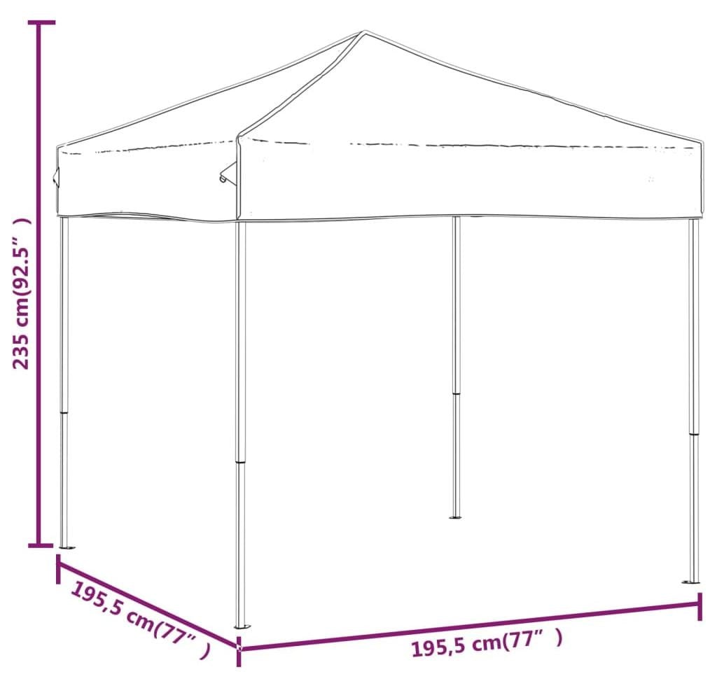 vidaXL Partytent, opvouwbaar, wit, 2 x 2 meter