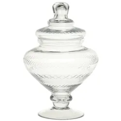 Chic Antique Glasgefäß mit Deckel auf Fuß, Höhe 23, ∅ 15 cm