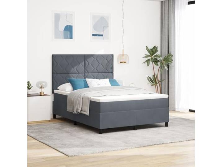 SKTQYQO Boxspringbett mit Matratze Dunkelgrau Mehrzweckbett Multifunktionsbett Geeignet für Hotel und Studios 160x200cm Samt