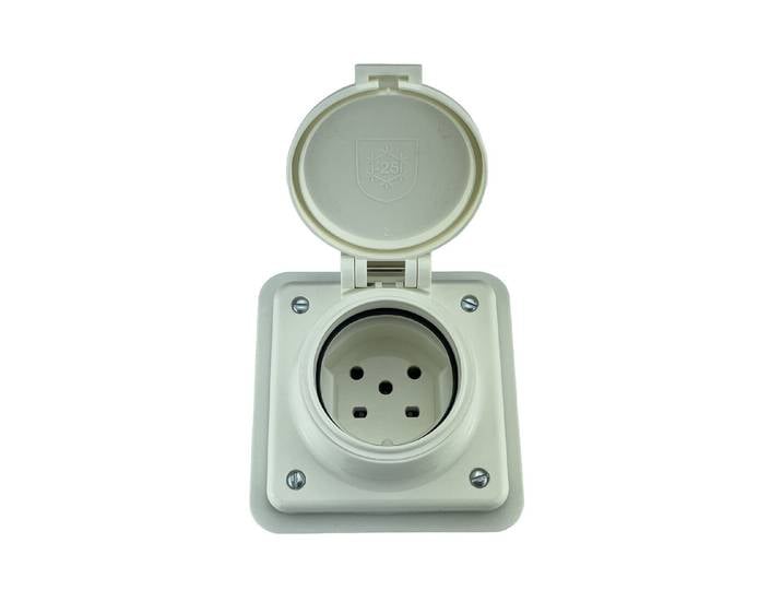 Mica Nass Steckdose 1x Typ 15 Gr.1x1 UP Mica Nass Ip55 weiss
