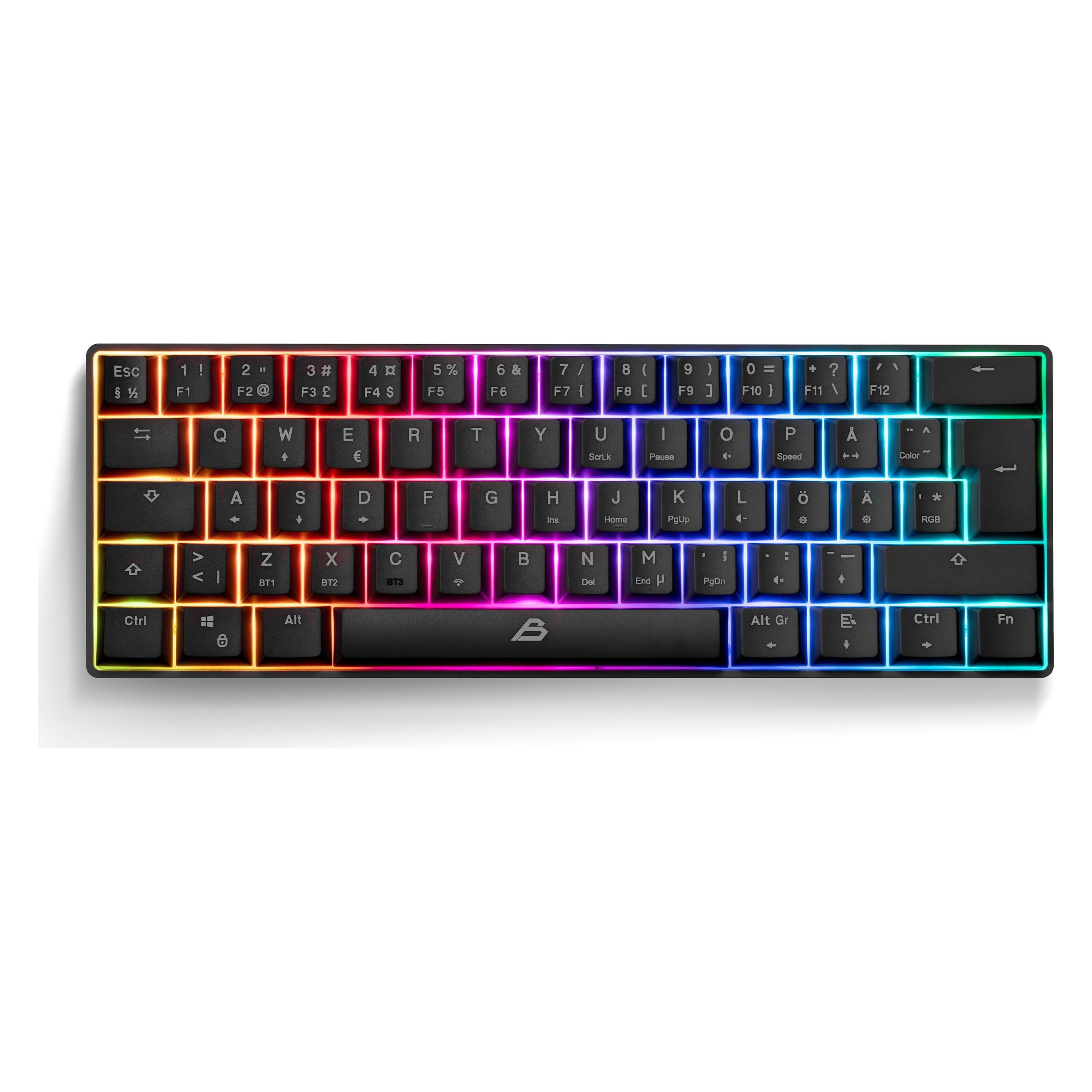 Blackstorm Mech 3 RGB-Gaming-Tastatur, schwarz (Skandinavisch, Kabelgebunden, Kabellos) (BGAM-KB-M3-BL)