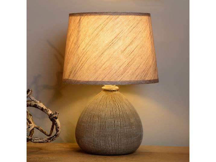 Tischleuchte Ramzi Ø 18cm Beige/Beige Material: Keramik E14