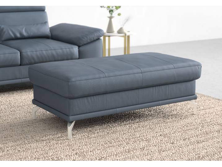Hocker SIT & MORE Cabrio, B: 133 cm , blau (graublau), B:133cm H:48cm T:72cm, Hocker, Hocker, individuell zu kombinieren, Federkern