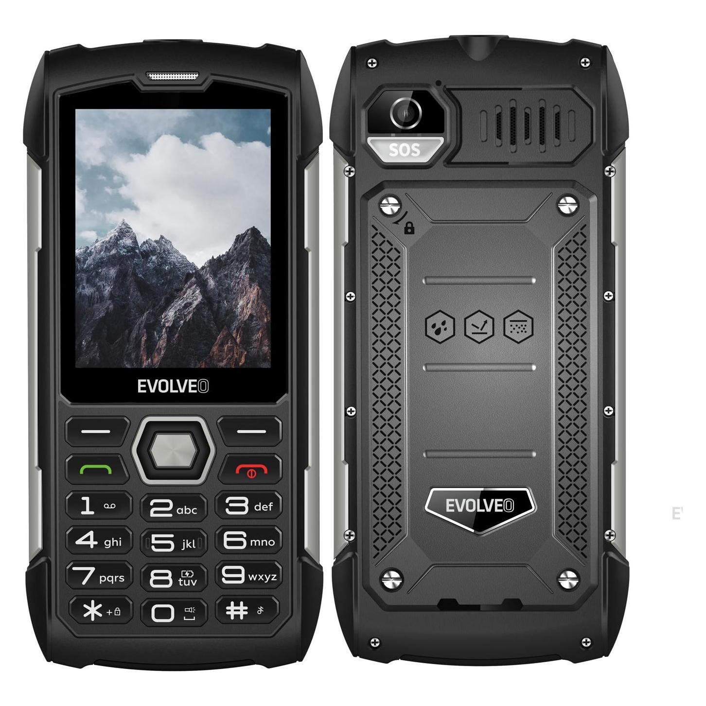 Evolveo StrongPhone H1, 2,8" vodotěsný odolný/2xSIM/2px/micro SDHC/5000mAh/černá-stříbrná (2.80", 2 Mpx) (SGP-H1-BS)
