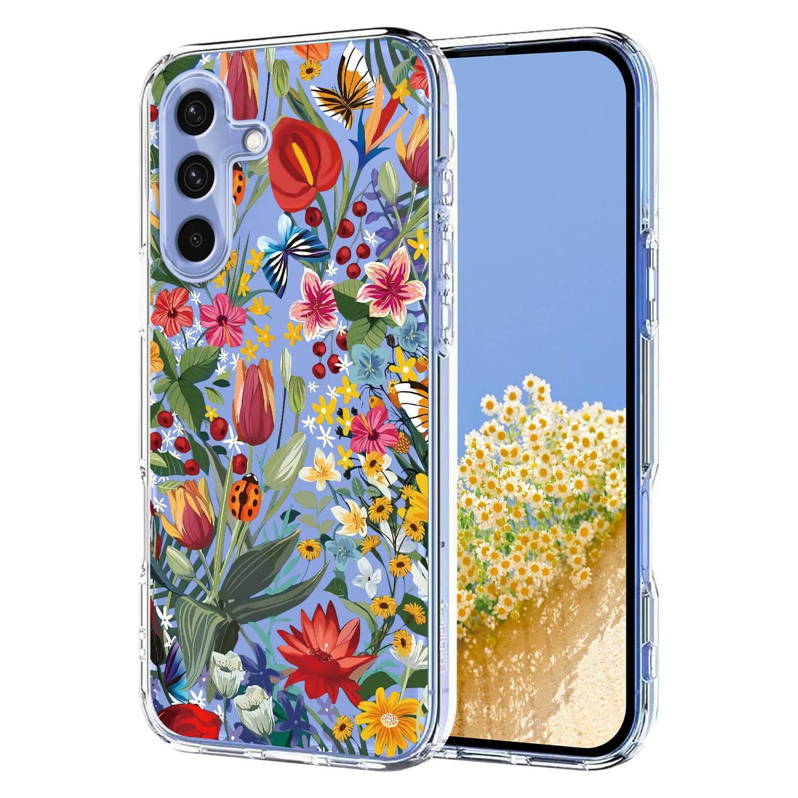 Cover-Discount Galaxy A37 - Silikon Gummi Hülle Blumen (Samsung Galaxy A37) (70418233)