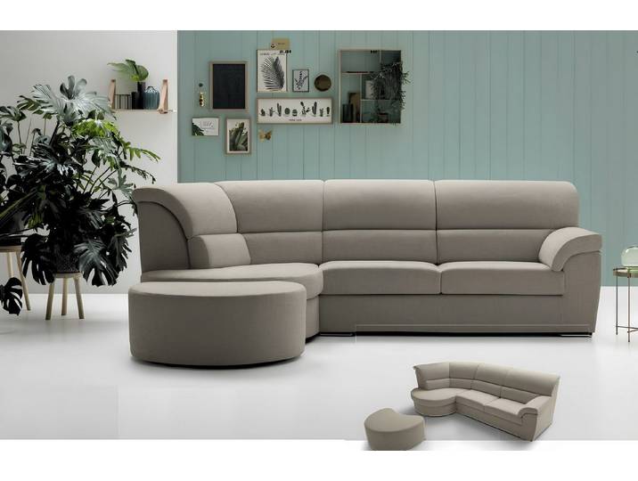 JVmoebel Ecksofa Italienische Eckcouch aus grauem Stoff mit optimalem Komfort, Made in Europa