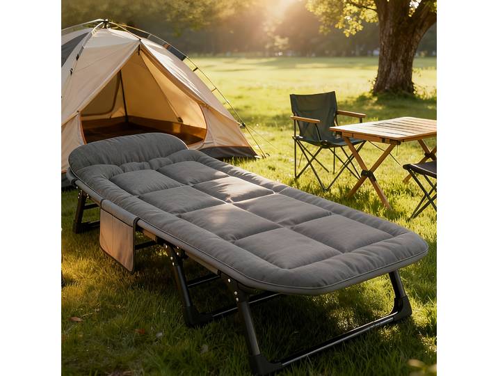 Lit pliant portable - Pour usage extérieur et jardin Chaise longue - Intérieur et extérieur, idéale pour le camping, la terrasse, la piscine et le jardin