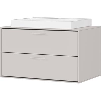 Waschtisch GERMANIA "Waschtisch inkl. Becken "Sovana", beige (kaschmir, kaschmir), B:80cm H:47cm T:50cm, Holzwerkstoff, Keramik, Metall, Waschtische, Waschtisch, Waschbeckenunterschrank inkl. Waschbecken