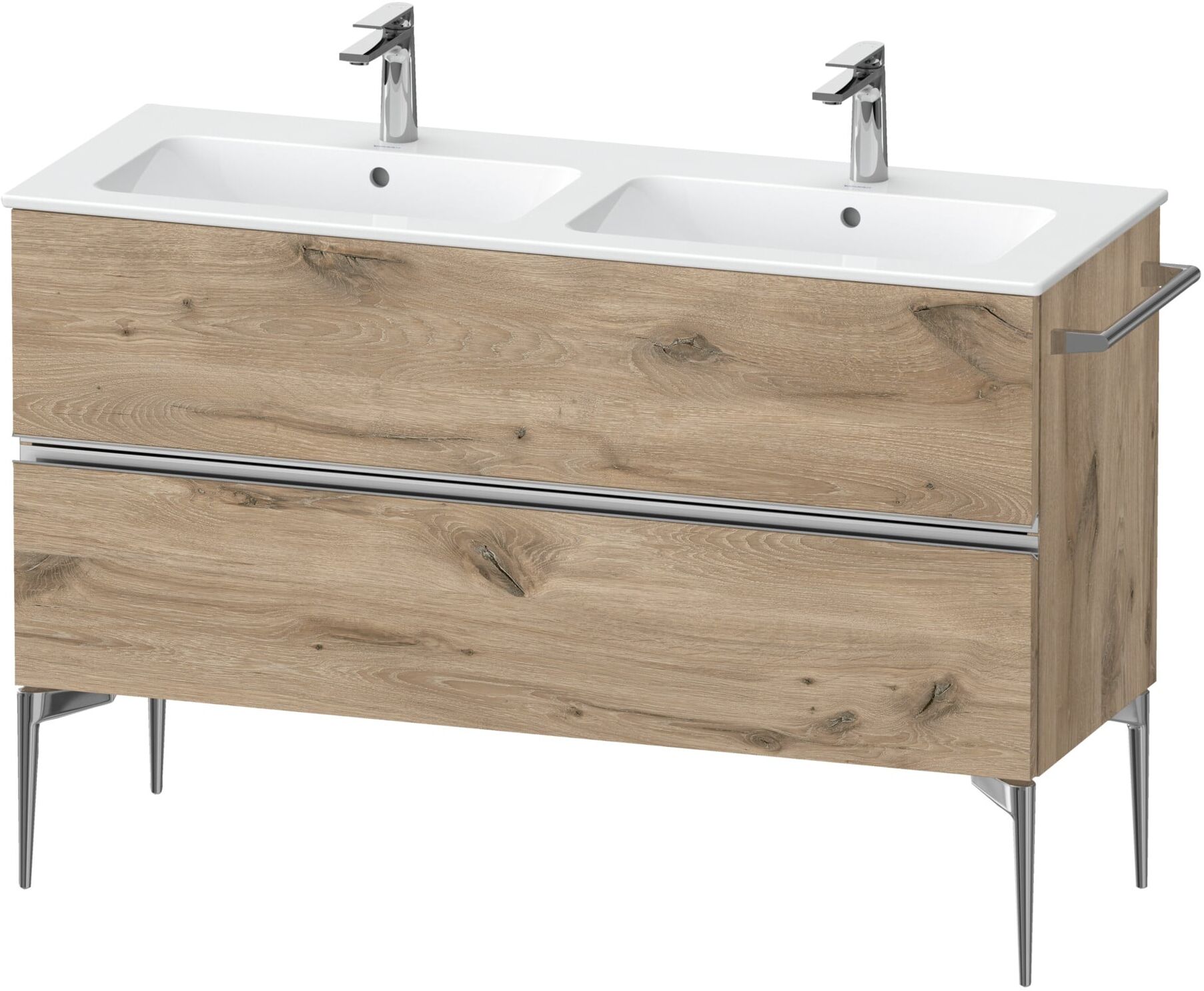 Duravit Waschtischunterschrank boden Sivida 128x59,1x47,7cm, 2 Schub., E Marm, G chr (SV4647010550000)